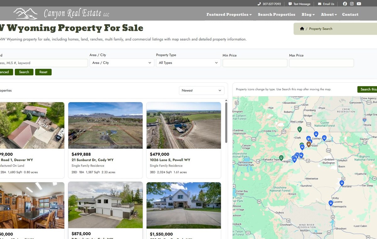 Canyon Real Estate website screenshot